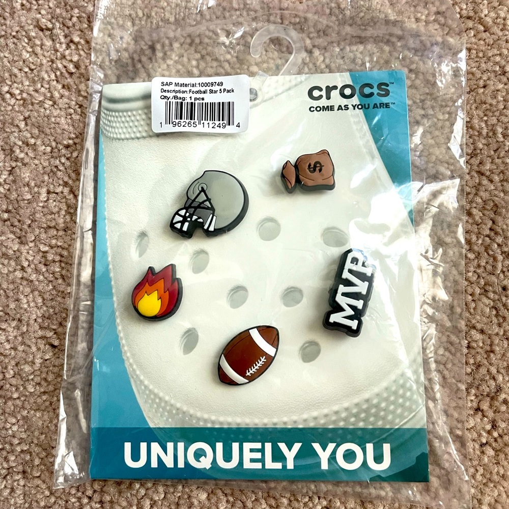 Crocs jibbitz  - football 🏈 star ⭐️. OS. Brand New in original packaging.